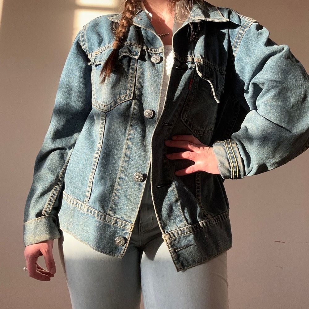 Levi’s Denim Jacket in a light wash blue.
